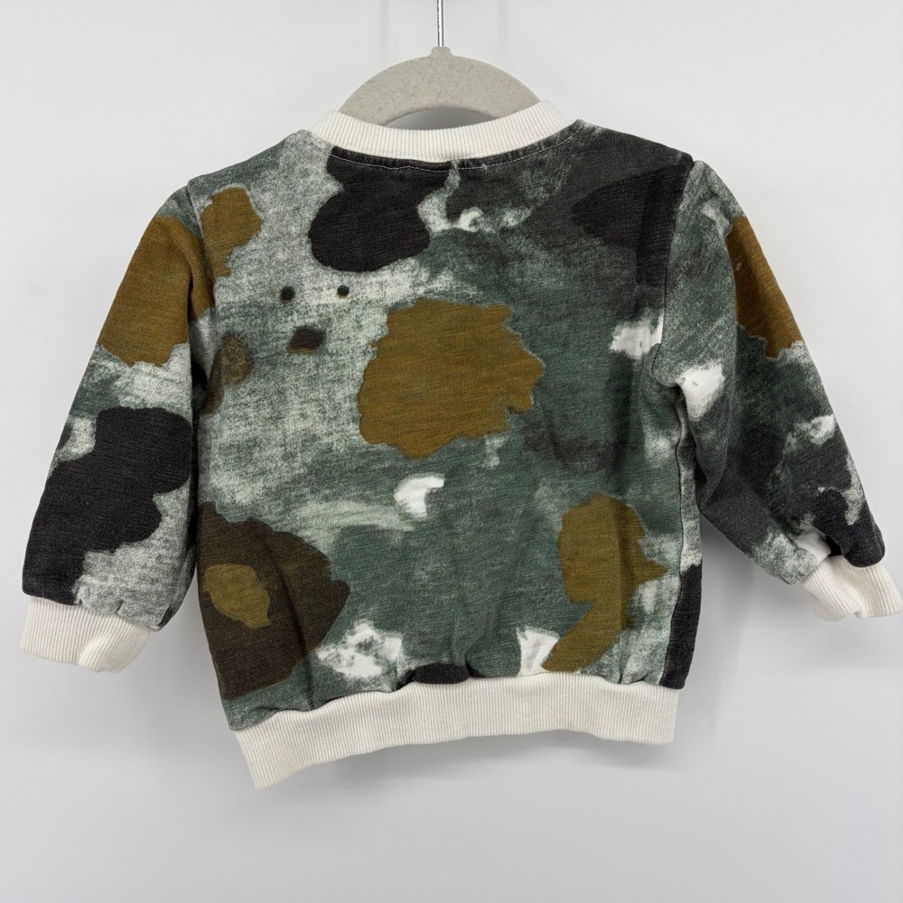Bobo Choses Baby Abstract Cow Spot Fleece Sweatshirt Size 80 12-18 Months EUC - Picture 2 of 5